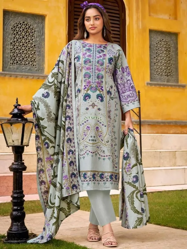 Unstitched_Cotton_Embroidered_Pakistani_Suit_Peach_Floral_Floral_Print_With_Dupatta_3_4_Sleeves_Straight_Kurta_Ethnic_Wear