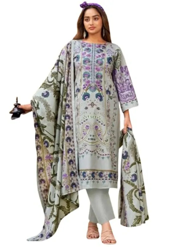Unstitched_Cotton_Embroidered_Pakistani_Suit_Peach_Floral_Floral_Print_With_Dupatta_3_4_Sleeves_Straight_Kurta_Ethnic_Wear
