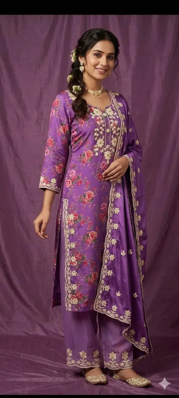 Unstitched_Organza_Embroidered_Suit_Purple_Floral_Print_Unstitched_Fabric_Floral_Print_Embroidered_Border_With_Dupatta