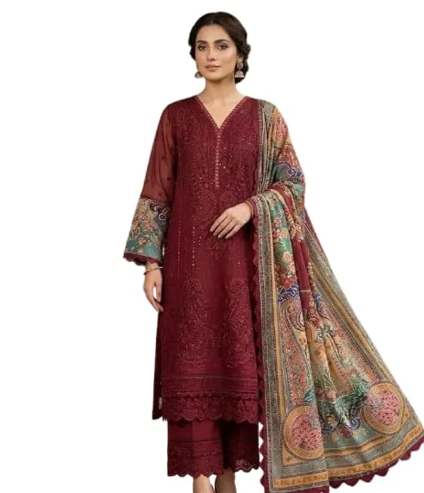 Unstitched_Red_Pakistani_Heavy_Embroidery_Suit_With_Dupatta_Intricate_Embroidery_Printed_Dupatta_Salwar_Suit_Set_Unstitched_Fabric