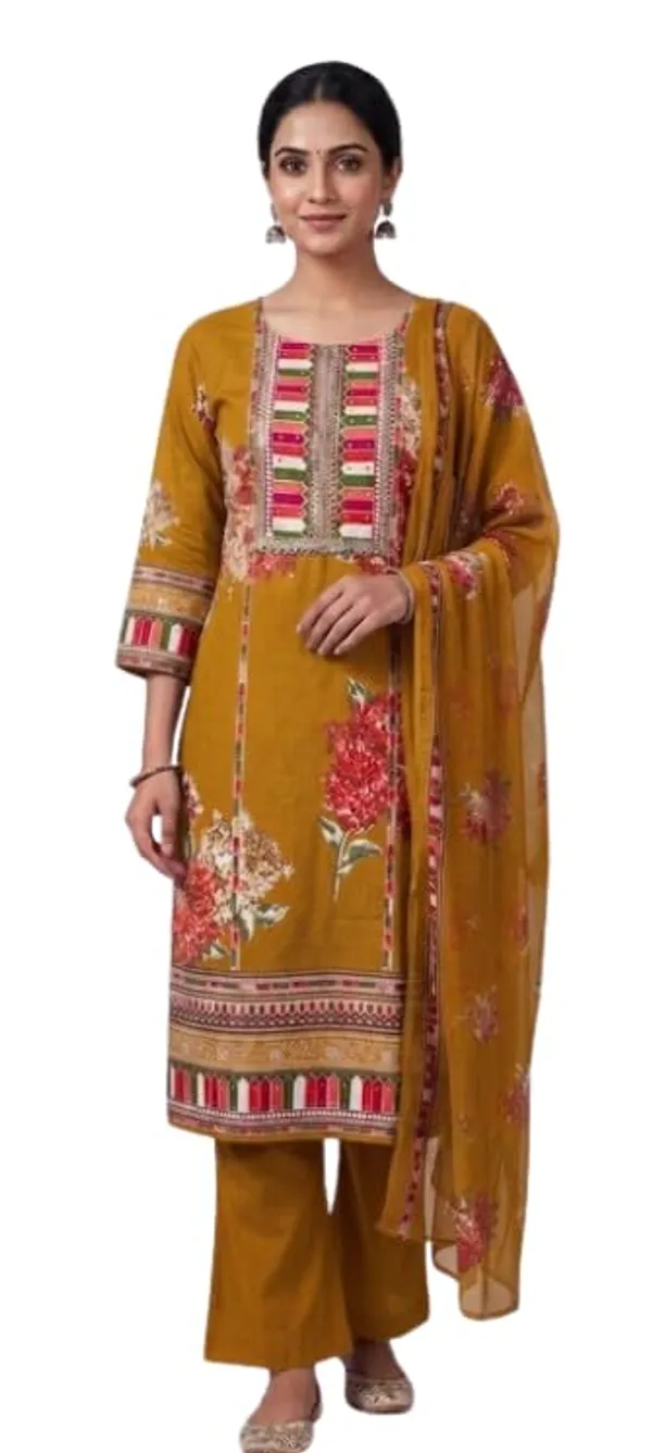 Unstitched_Pure_Cotton_Suit_With_Designer_Neckline_Floral_Print_3_Piece_Set_With_Dupatta_Embroidered_Yoke_Straight_Palazzo_Pants