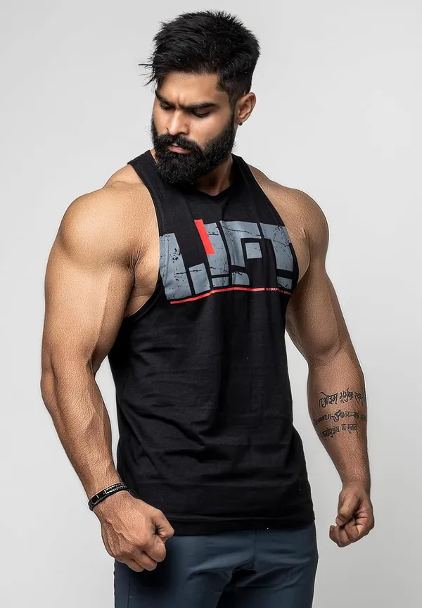 Black_And_White_Cotton_Regular_Fit_Sleeveless_Stringer_Y_Back_Tank_Tops_Look_For_Men