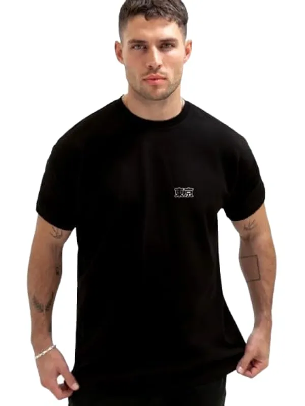 Black_Printed_Cotton_Round_Neck_Regular_Fit_Soft_And_Comtable_Trendy_Casual_Half_Sleeve_T_Shirt_For_Men