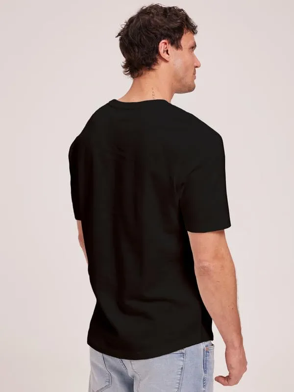 Black_Printed_Cotton_Round_Neck_Regular_Fit_Soft_And_Comtable_Trendy_Casual_Half_Sleeve_T_Shirt_For_Men