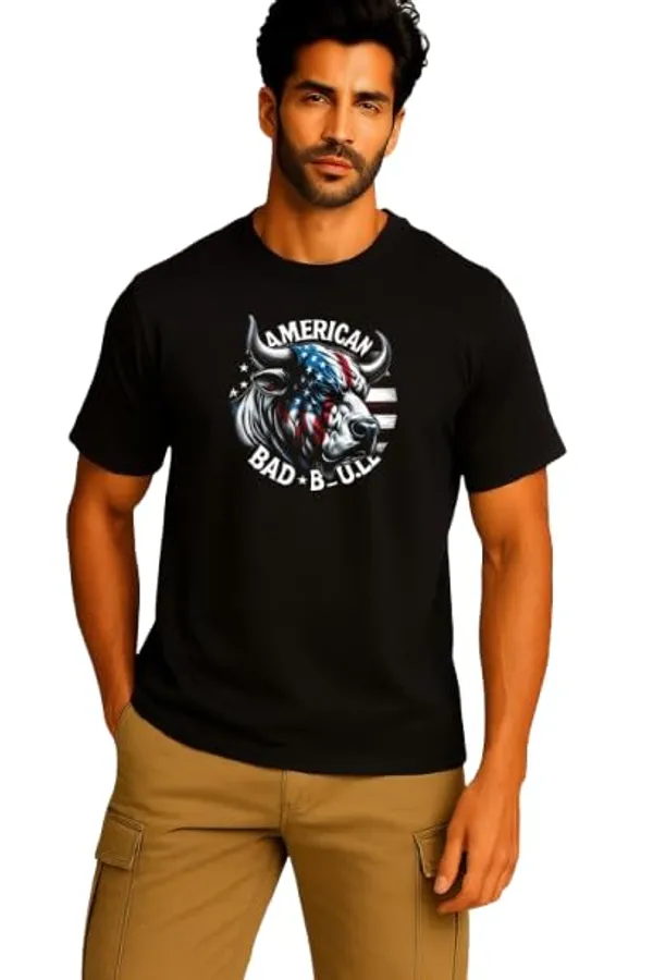 Black_Cotton_Blend_Printed_T_Shirt_For_Men