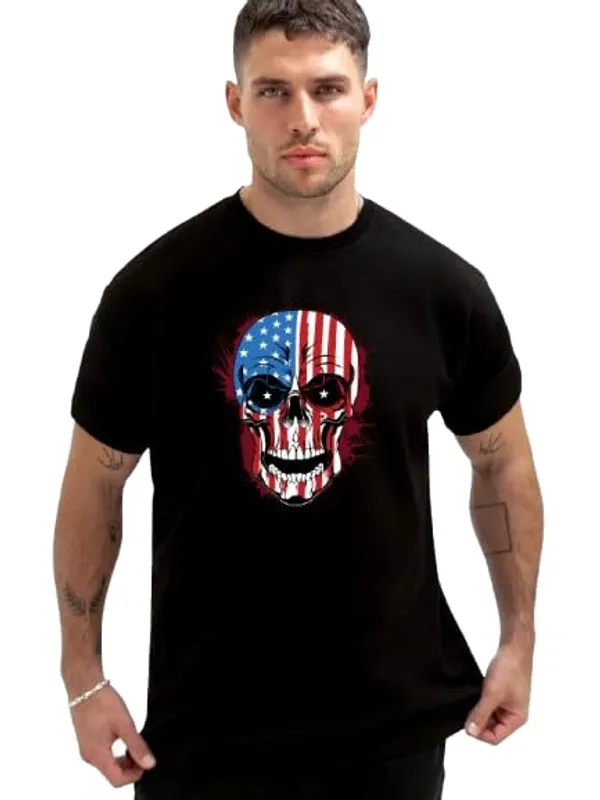 Black_Printed_Cotton_Round_Neck_Regular_Fit_Soft_And_Comtable_Trendy_Casual_Half_Sleeve_T_Shirt_For_Men