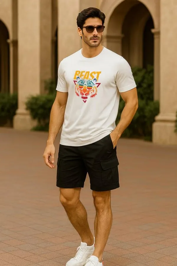 White_Cotton_Blend_Printed_T_Shirt_For_Men