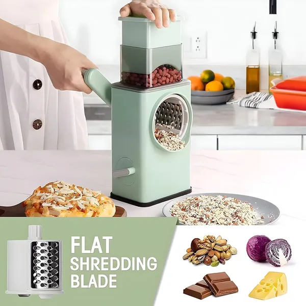 Green_&_Gray_4-In-1_Round_Mandoline_Slicer_Vegetable_Cutter,_Cheese_Grater,_Vegetable_Shredder_&_Chopper_Multi-Function_Green_Vegetable_Chopper_For_Fast_And_Easy_Slicing,_Shredding_&_Grating