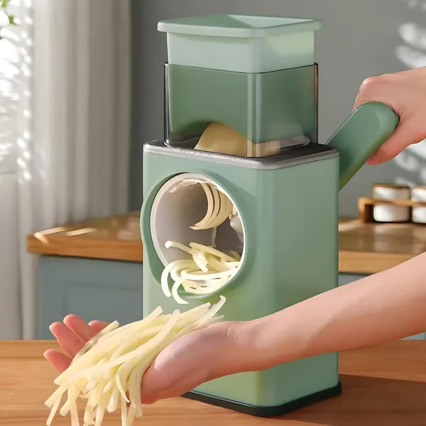 Green_&_Gray_4-In-1_Round_Mandoline_Slicer_Vegetable_Cutter,_Cheese_Grater,_Vegetable_Shredder_&_Chopper_Multi-Function_Green_Vegetable_Chopper_For_Fast_And_Easy_Slicing,_Shredding_&_Grating