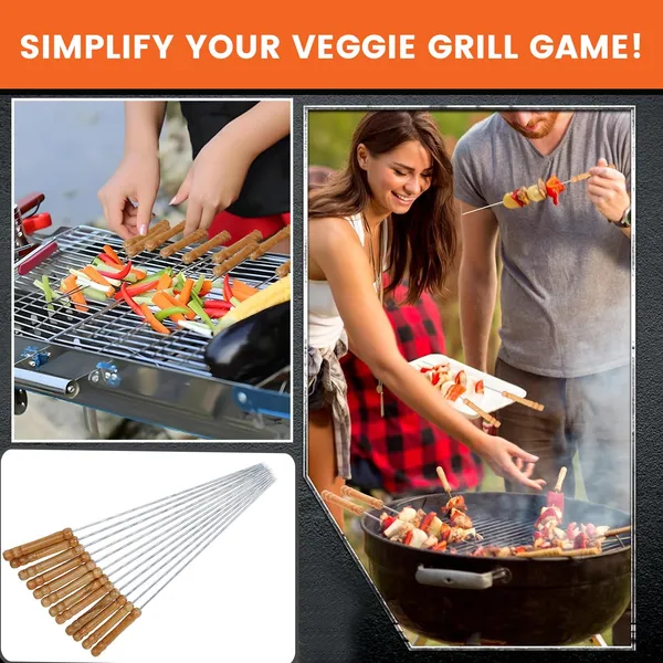 Silver_Oriley_12_Inch_Stainless_Steel_Barbeque_Skewers_Set_Rounded/Square_Bbq_Sticks_With_Wooden_Handle_Reusable_Metal_Kabab_Grill_Tool_For_Outdoor_Tandoor_Kebab_Grilling_(Pack_Of_12)