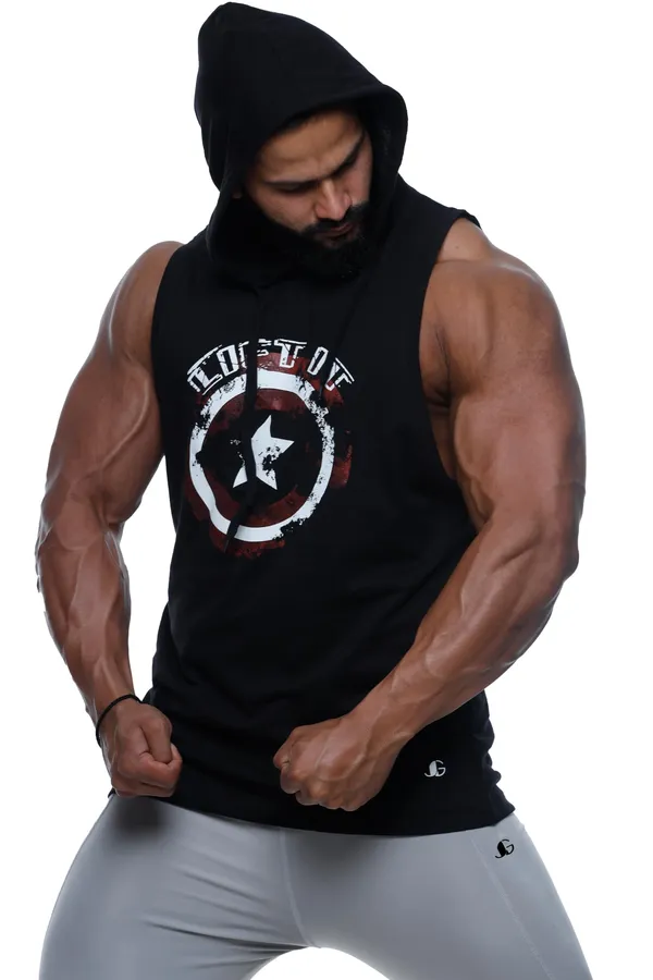 Black_S_Cotton_Skinny_Fit_Hooded_Vest_For_Men