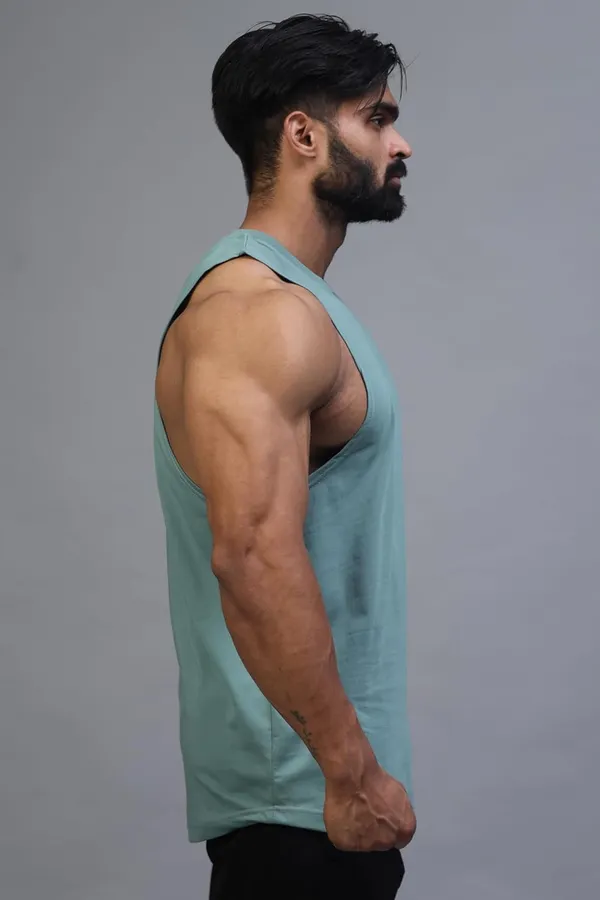 Teal_Blue_Supper_Combed_Narrow_Shoulder_Gold_Finish_Sleeveless_Deep_Arm_Cut_Cotton_Vest_For_Men