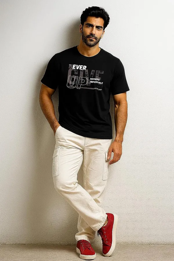 Black_Cotton_Blend_Printed_T_Shirt_For_Men