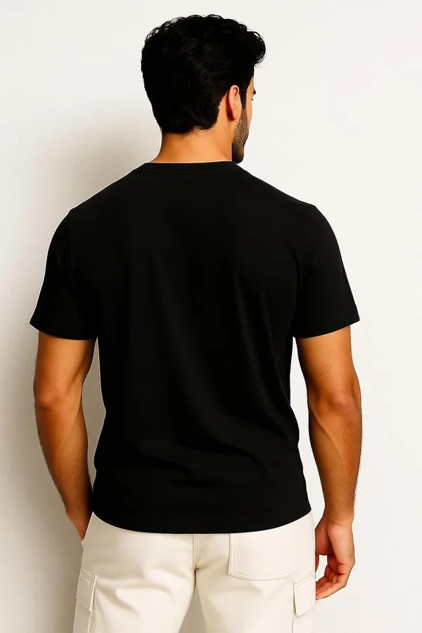 Black_Cotton_Blend_Printed_T_Shirt_For_Men
