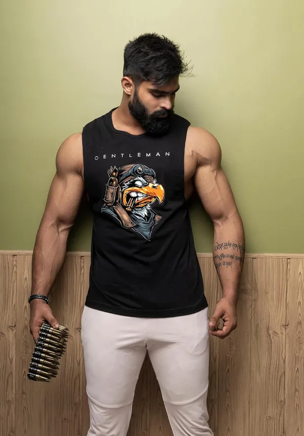 Black_Cotton_Sleeveless_Printed_Vest_For_Men