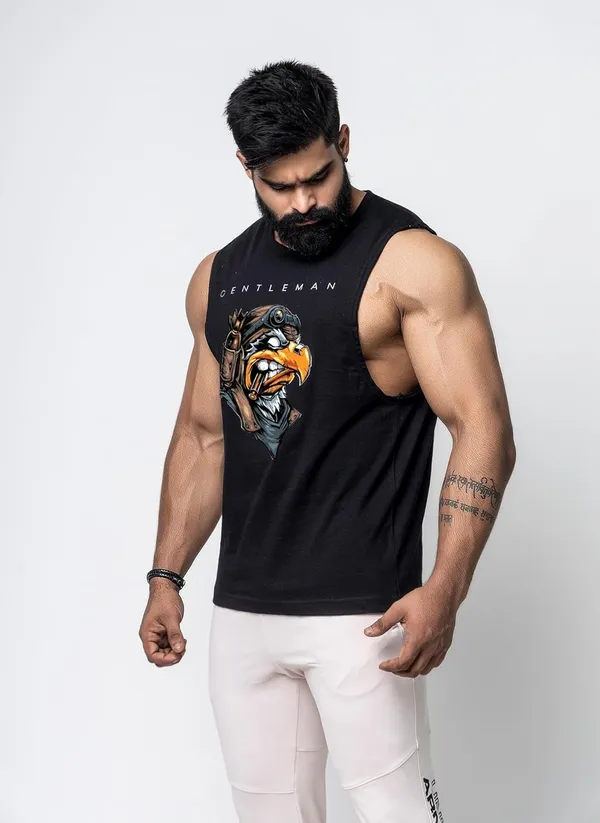 Black_Cotton_Sleeveless_Printed_Vest_For_Men