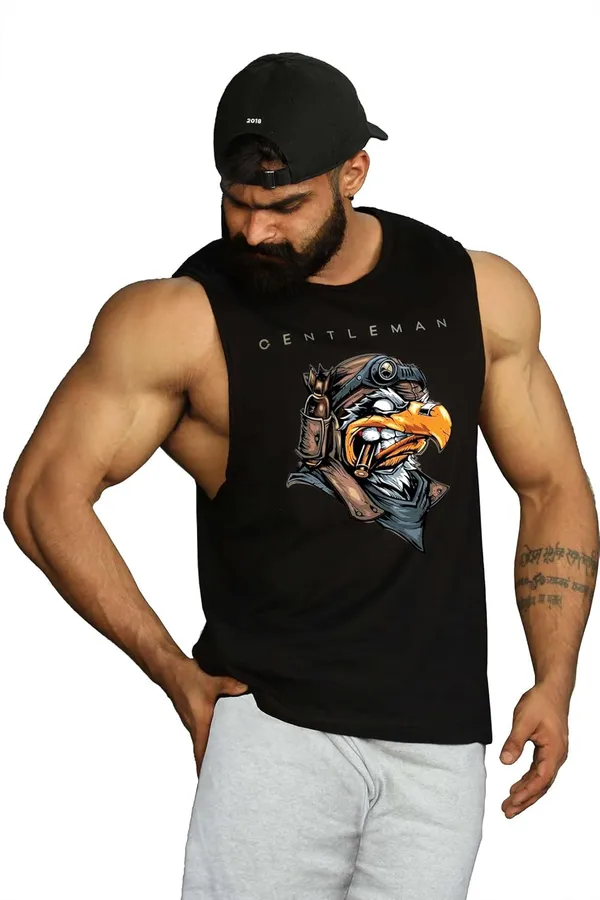 Black_Cotton_Sleeveless_Printed_Vest_For_Men