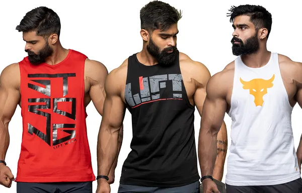 Multicolour_Sleeveless_Printed_Vest_Set_Of_3_For_Men