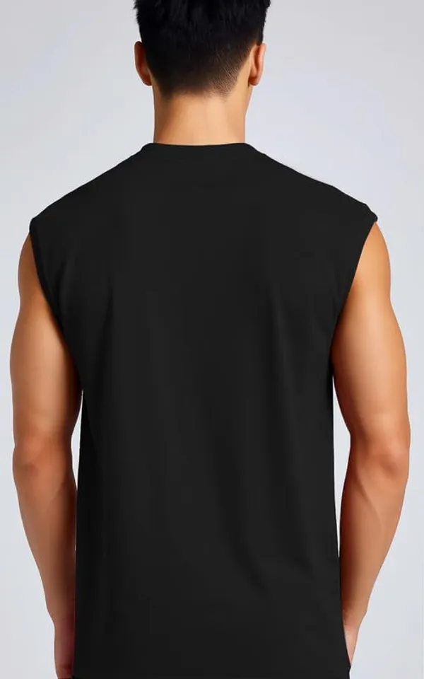 Black_Sleeveless_Tank_Top_Premium_Cotton_Blend_Muscle_Fit_Gym_Vest_For_Men