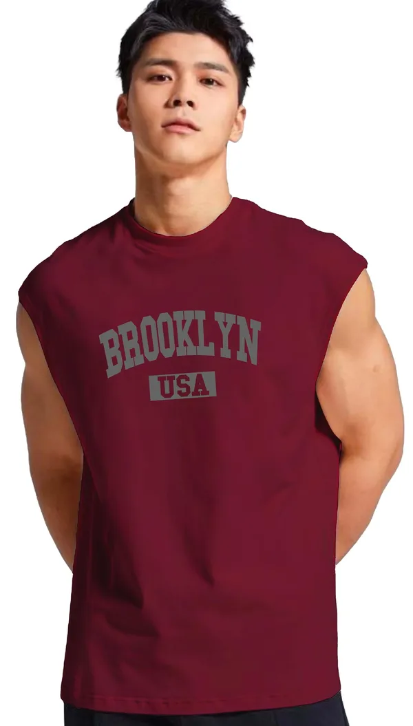 Maroon_Sleeveless_Tank_Top_Premium_Cotton_Blend_Muscle_Fit_Gym_Vest_For_Men