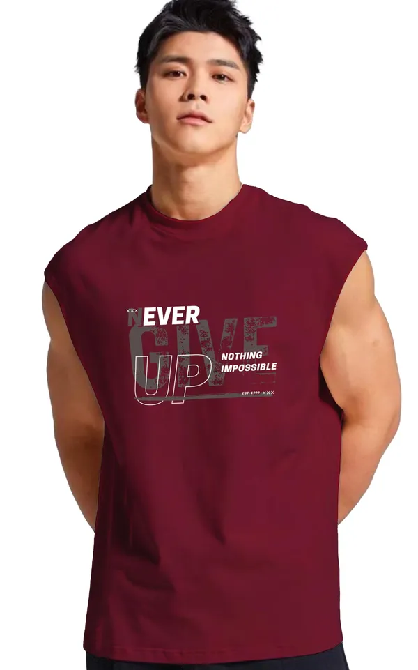 Maroon_Sleeveless_Tank_Top_Premium_Cotton_Blend_Muscle_Fit_Gym_Vest_For_Men