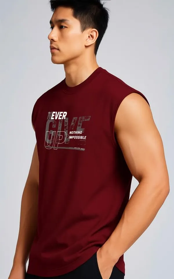 Maroon_Sleeveless_Tank_Top_Premium_Cotton_Blend_Muscle_Fit_Gym_Vest_For_Men