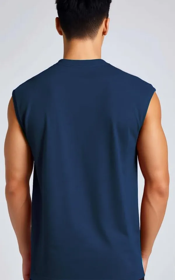 Navy_Sleeveless_Tank_Top_Premium_Cotton_Blend_Muscle_Fit_Gym_Vest_For_Men