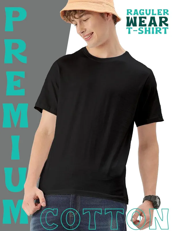 Black_Classic_Cotton_T_Shirt_Round_Neck_Short_Sleeve_For_Men