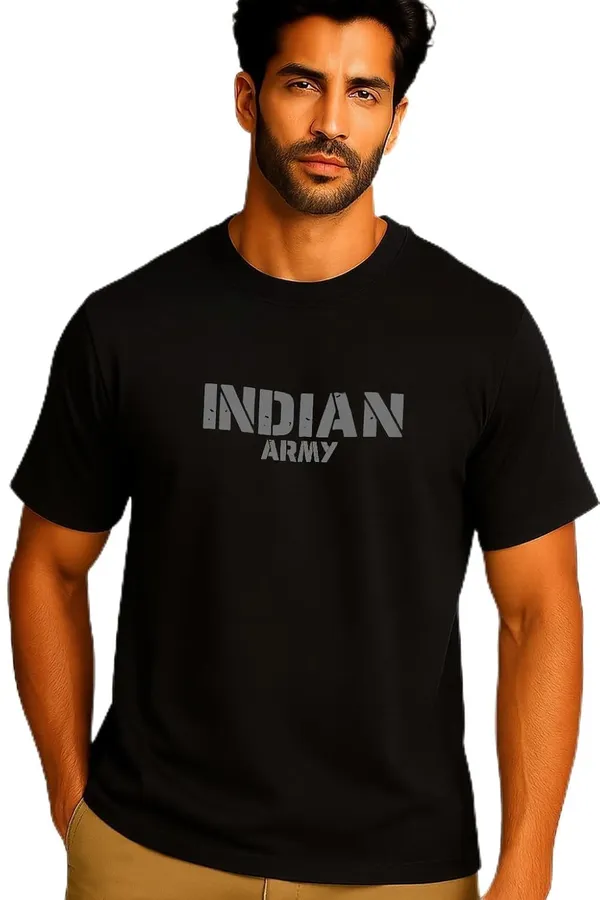 Black_Cotton_Blend_Printed_T_Shirt_For_Men