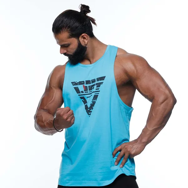 Turquoise_Cotton_Printed_Loose_Fit_Vest_For_Men