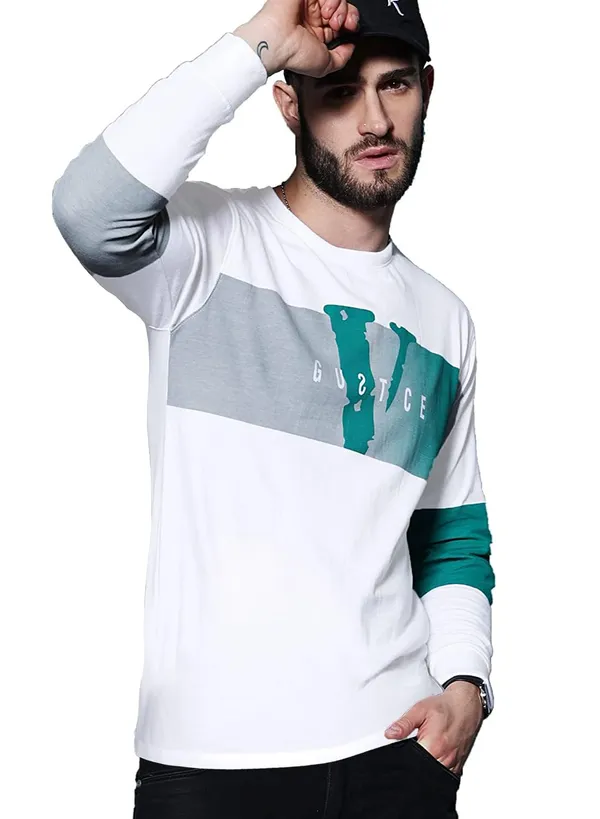 White_Regular_Fit_Printed_Full_Sleeve_T_Shirt_For_Men