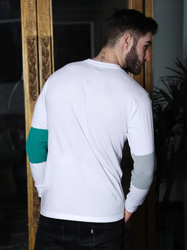 White_Regular_Fit_Printed_Full_Sleeve_T_Shirt_For_Men