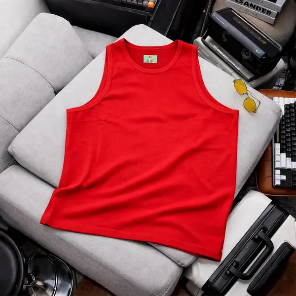 Red_�S_Cotton_Blend_Sleeveless_Vest_For_Men