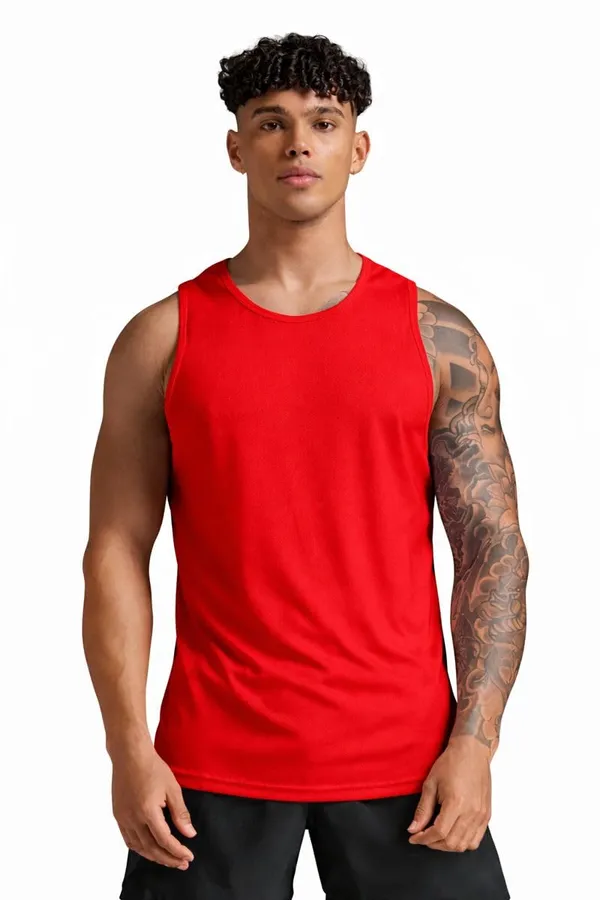 Red_�S_Cotton_Blend_Sleeveless_Vest_For_Men
