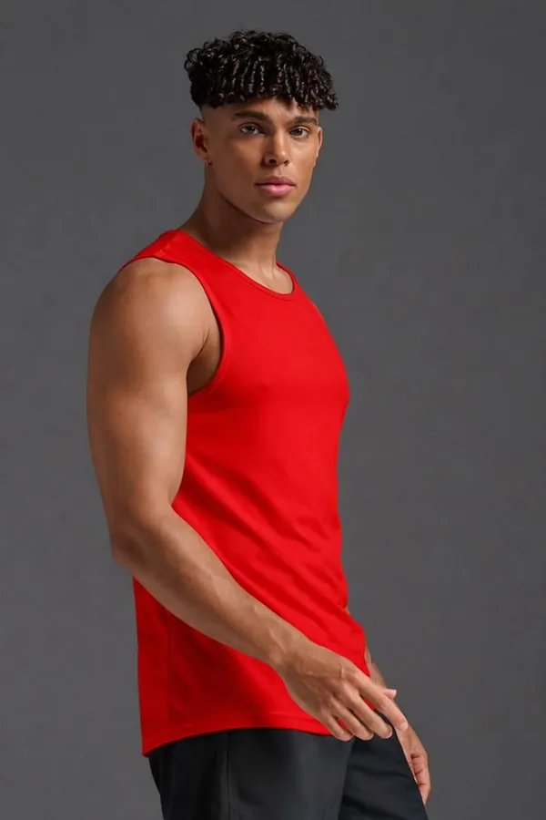 Red_�S_Cotton_Blend_Sleeveless_Vest_For_Men