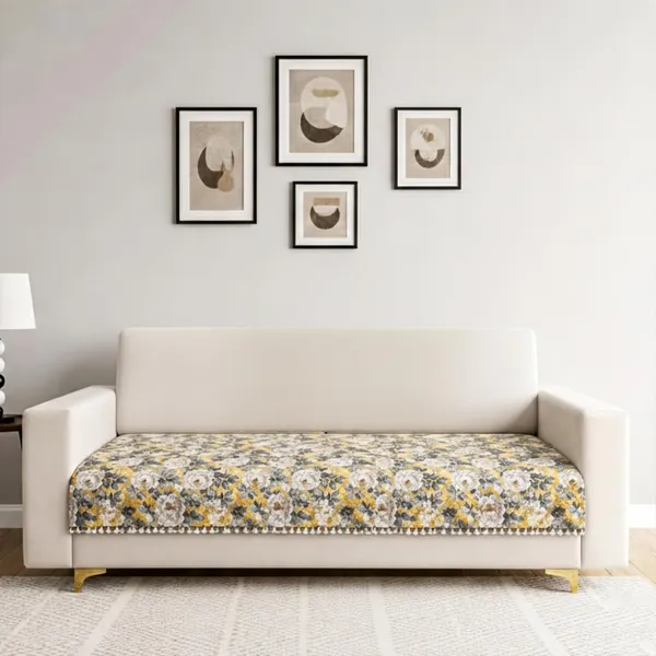 Homerz_Premium_5_(3+1+1)_Seater_-_Half_Printed_Quilted_Velvet_Sofa_Slip_Cover_Protector_with_Tassels_(Antique_Garden,5_(3+1+1)_Seater-_Half)