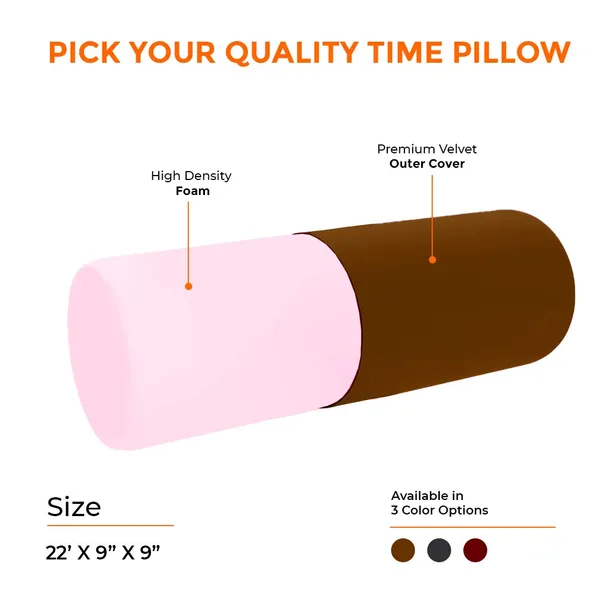 Homerz_Premium_Foam_Bolster,_Extra_Firm,_20x9x9_inch_Size,_Velvet_Cover,_Perfect_for_Back_Support