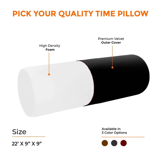 Homerz_Premium_Foam_Bolster,_Extra_Firm,_20x9x9_inch_Size,_Velvet_Cover,_Perfect_for_Back_Support