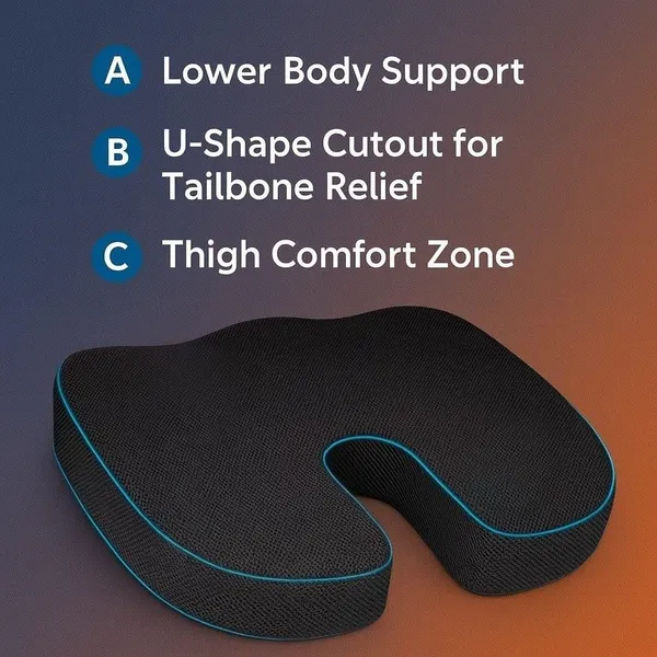Homerz_Premium_Orthopedic_Coccyx_Cushion_|_2_Years_Warranty_|_Seat_Cushion_for_Chair,_Car_Seat_Cushions,_Memory_Foam_Sitting_Pillow_for_Tailbone,_Sciatica_&_Back_Pain_Relief_(Standard)