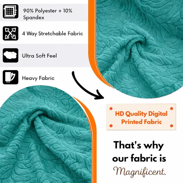Homerz_Premium_Pack_of_6_Stretchable_Dining_Chair_Cover_with_Frill_Skirt_|_Embossed_Geometric_Printed_Elastic_Chair_Seat_Protector_Slipcover_(Teal,_Pack_of_6)