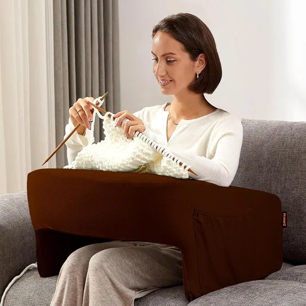 Homerz_Premium_Soft_Lap_Desk_Pillow_for_Adult,_Extra_Large_Reading_Pillow_with_Pocket,_Arm_Rest_Pillow,_Memory_Foam_Bed_Rest_Pillow_can_Reading,_Working_in_Bed_Floor_Sofa_(Brown)