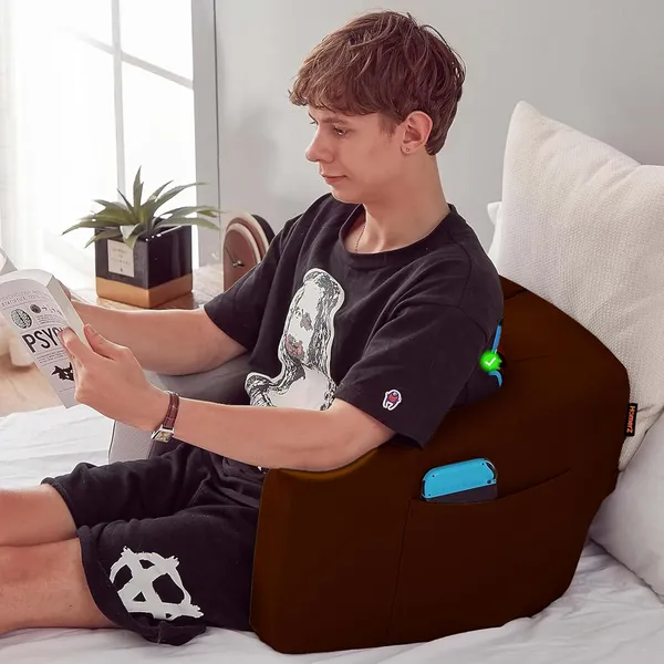Homerz_Premium_Soft_Lap_Desk_Pillow_for_Adult,_Extra_Large_Reading_Pillow_with_Pocket,_Arm_Rest_Pillow,_Memory_Foam_Bed_Rest_Pillow_can_Reading,_Working_in_Bed_Floor_Sofa_(Brown)