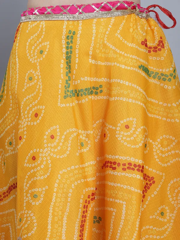Yellow_Cotton_Kota_Doriya_Printed_Gota_Patti_Work_Skirt_For_Women