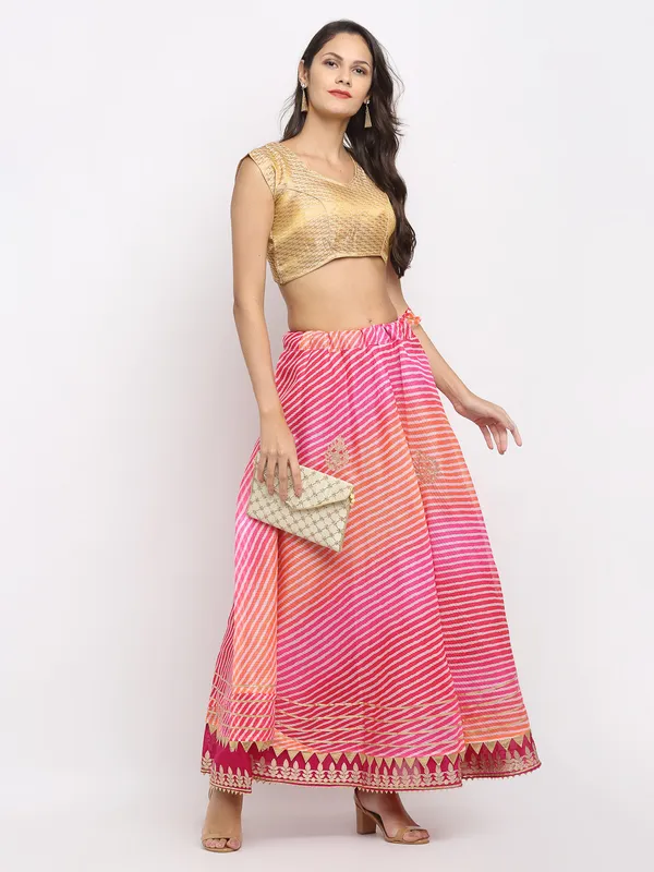 Pink_Cotton_Doriya_Gota_Patti_Work_Long_Skirt_For_Women