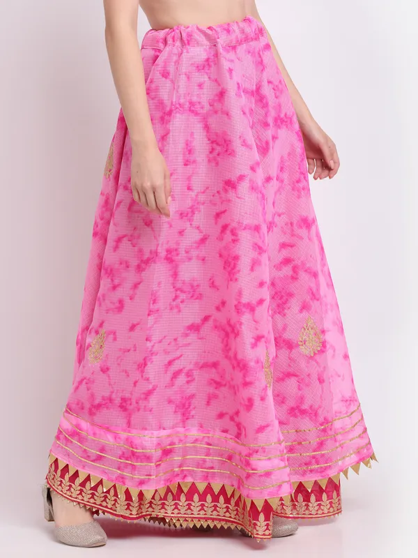 Pink_Cotton_Kota_Doriya_Gota_Patti_Work_Skirt_For_Women