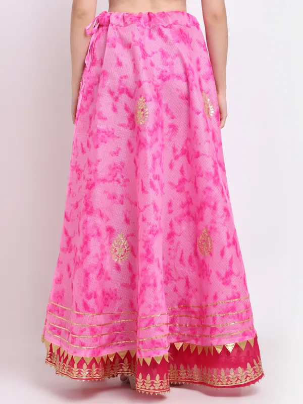 Pink_Cotton_Kota_Doriya_Gota_Patti_Work_Skirt_For_Women