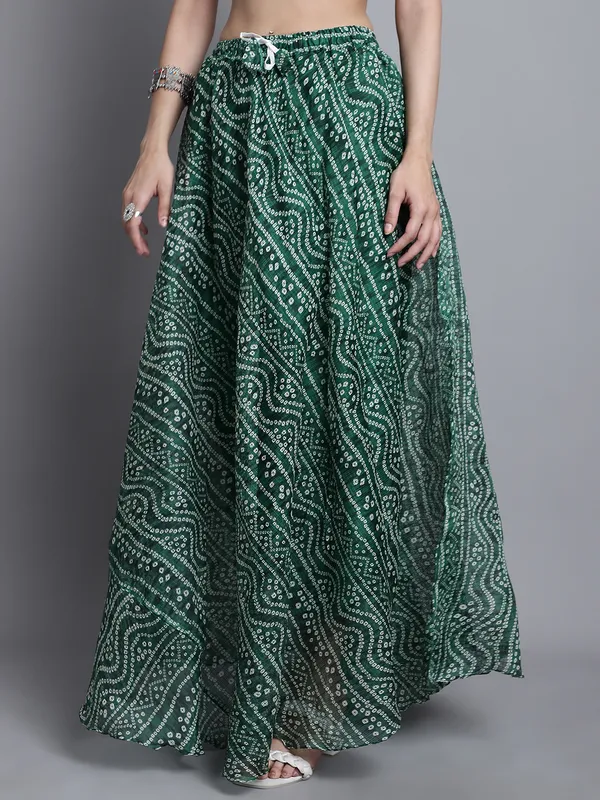 Green_Cotton_Kota_Doriya_Printed_Casual_Skirt_For_Women