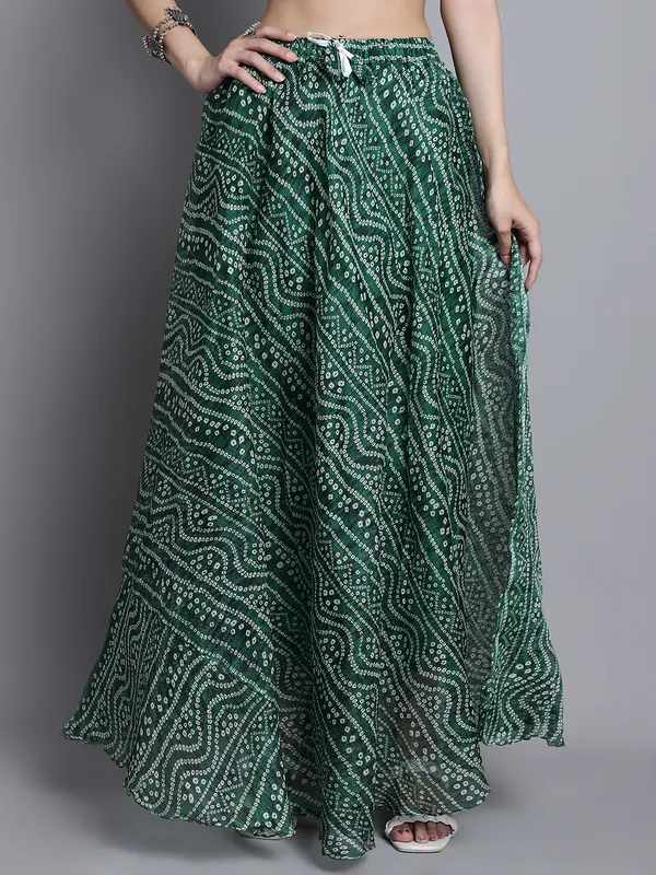 Green_Cotton_Kota_Doriya_Printed_Casual_Skirt_For_Women