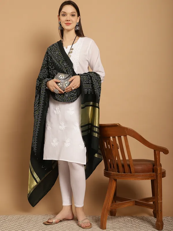 Green_Muslin_Bandhej_Ethnic_Dupatta