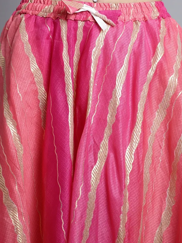 Magenta_Cotton_Kota_Doriya_Printed_Casual_Skirt_For_Women